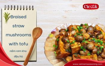 Delicious braised straw mushrooms with tofu - Perfect for both vegetarian and non-vegetarian diets with Cicook