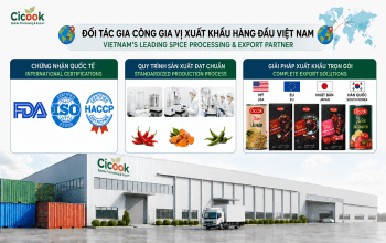 XƯỞNG GIA CÔNG GIA VỊ ĐẠT CHUẨN FDA, ISO 22000 XUẤT KHẨU MY VÀ EU