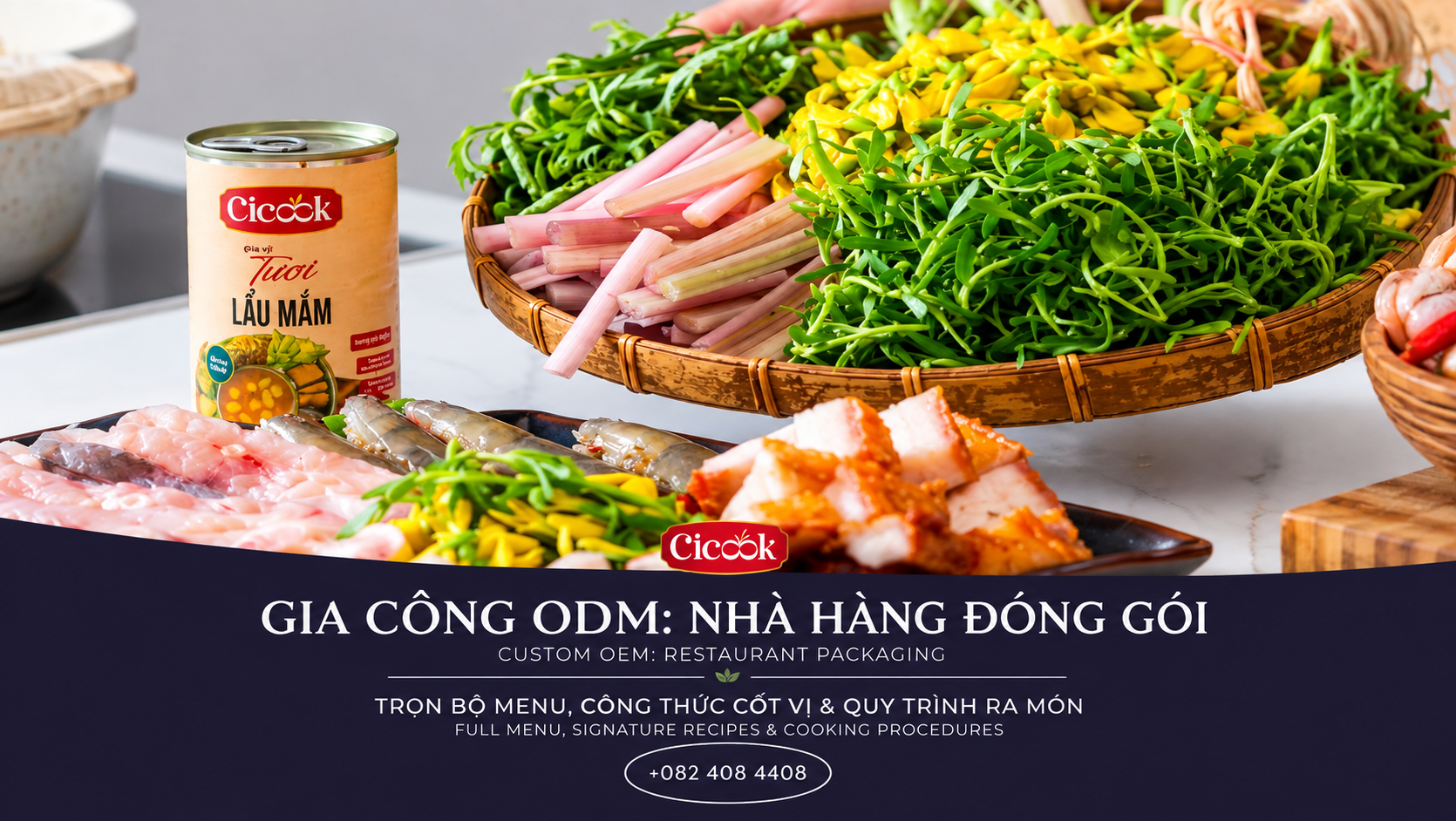 ĐÓNG GÓI MÓN TỦ NHÀ HÀNG - GIA CÔNG ODM, NHÂN BẢN DOANH THU