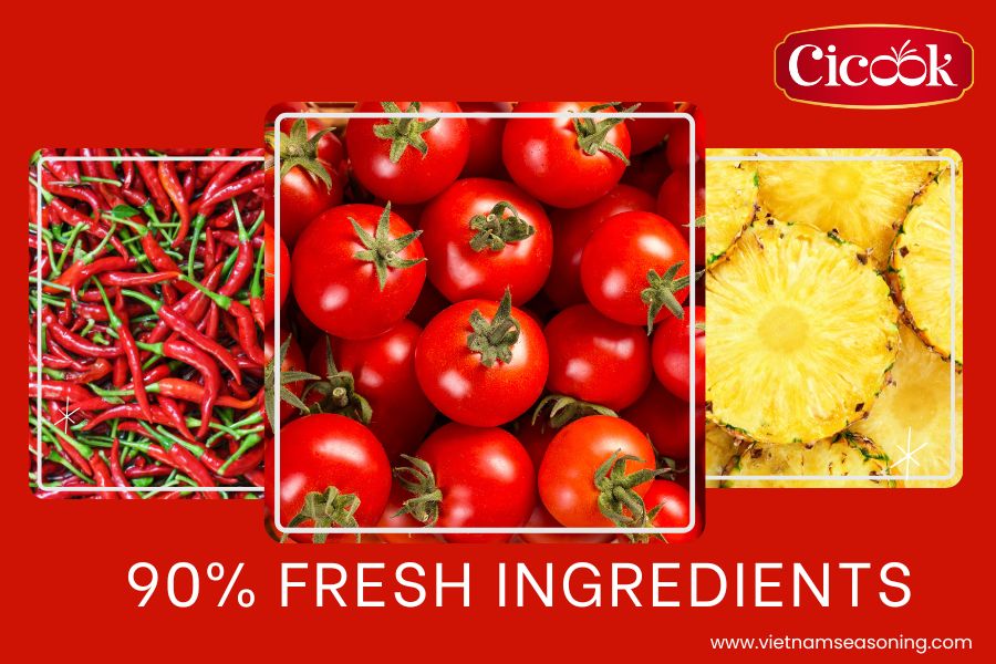 Fresh ingredients spicy sour hot pot sauce