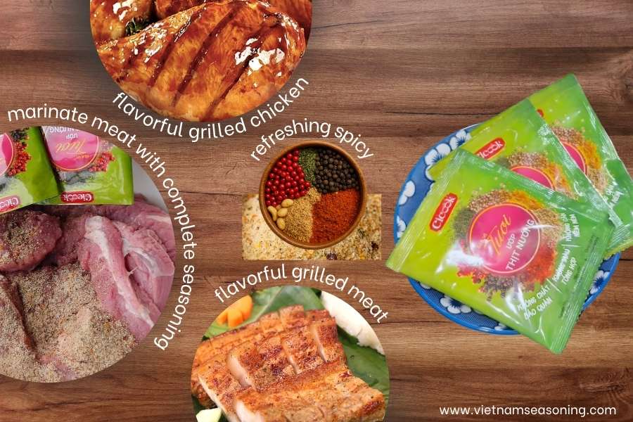 Diverse delicious dish suggestions with Grilled meat seasoning powder