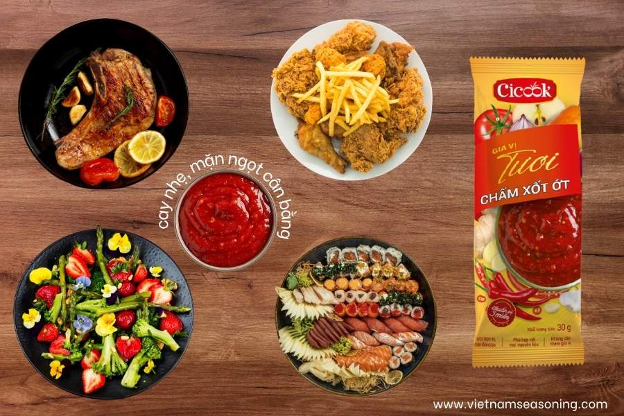 Gợi ý món ăn ngon với hộp chấm xốt ớt Cicook
