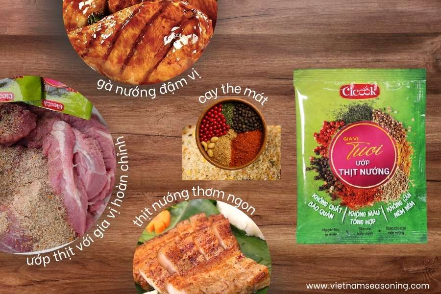 món ngon đa dạng với bột ướp thịt nướng