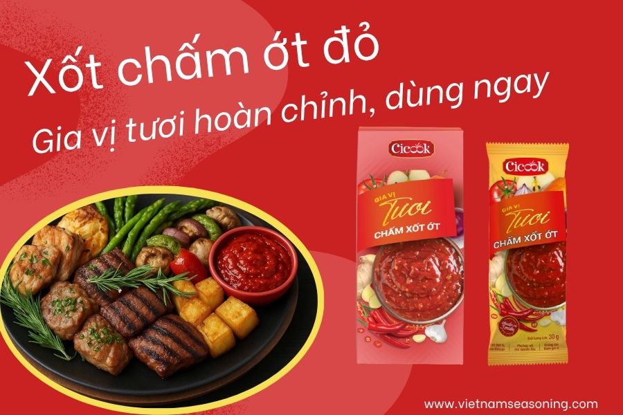 Hộp chấm xốt ớt 180g Cicook