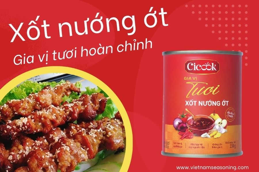 Lon xốt nướng ớt 230g Cicook