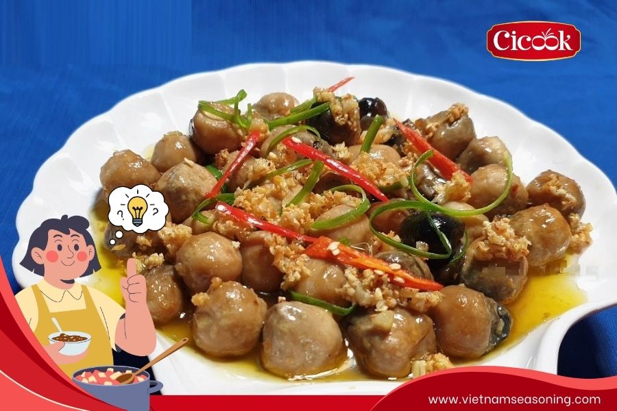 Straw mushrooms stir-fried with lemongrass, chili, and coconut milk